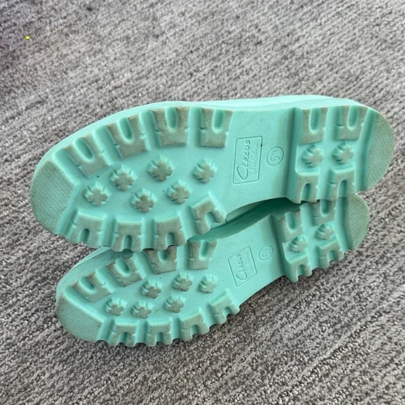 Circus by sam Edelman Pastel Mint and Yellow Leather Platform Loafers - Picture 5 of 7